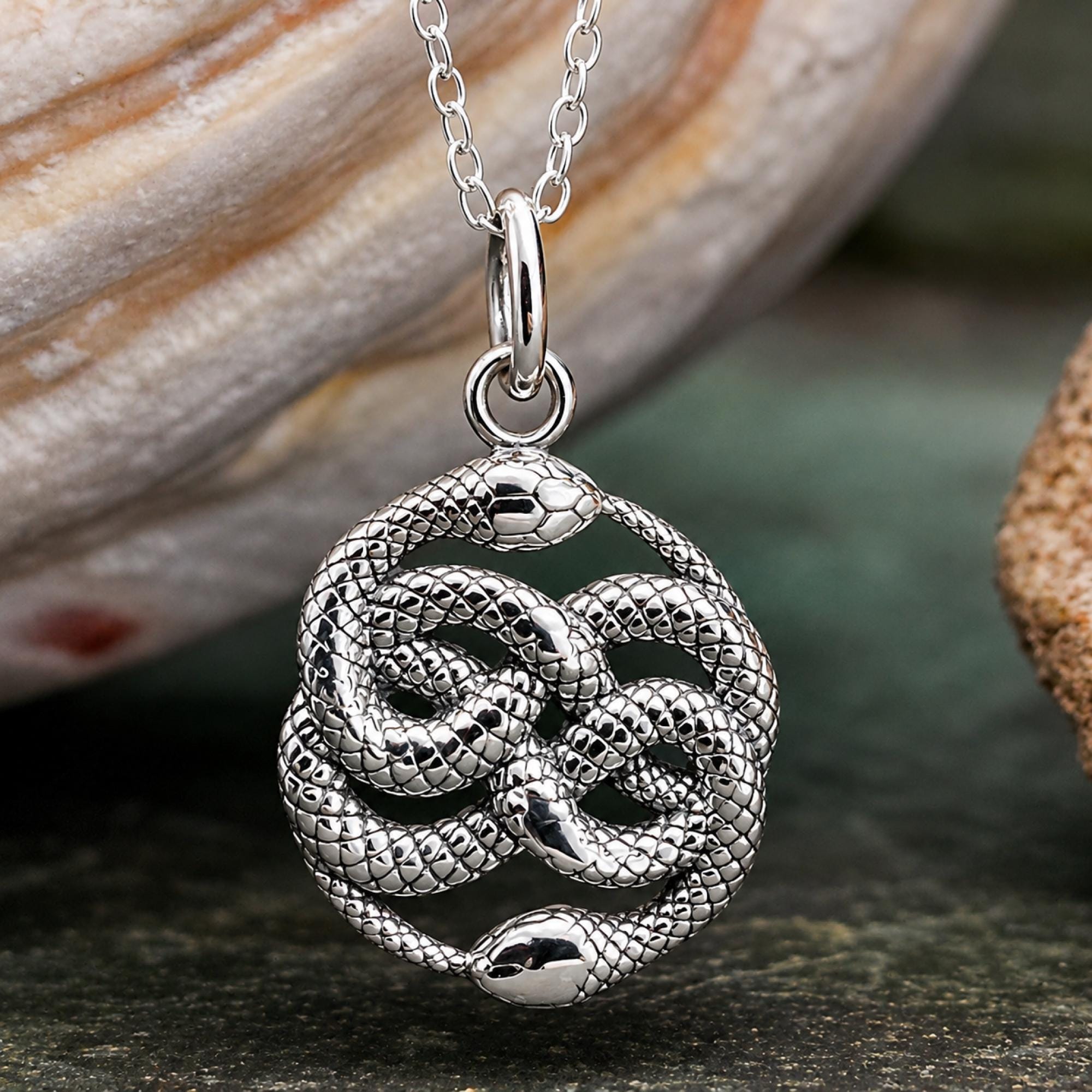 Snake ペンダント Snake Pendant Ouroboros Infinity Necklace 18