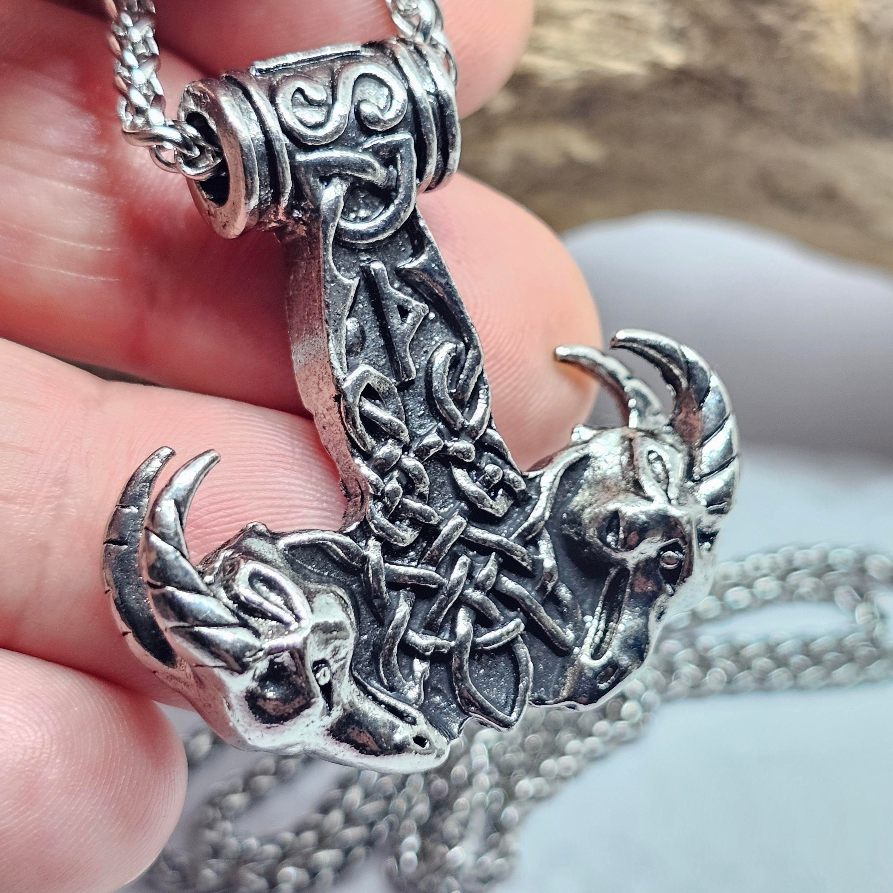 Viking Jewelry Silver Thor's Hammer Necklace Viking Thor