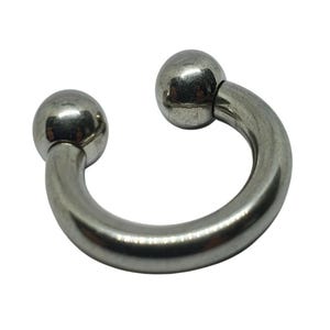 Prince Albert CBB Horseshoe 6 Gauge 4mm 25mm 8mm Balls 316L Steel Body Jewellery image 9