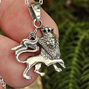 Lion of Judah Pendant Rastafarian Rasta 925 Sterling Silver 24&quot; Cable Chain Necklace Spiritual Jah Zion Pendant Jewellery With Box (bs7b6)