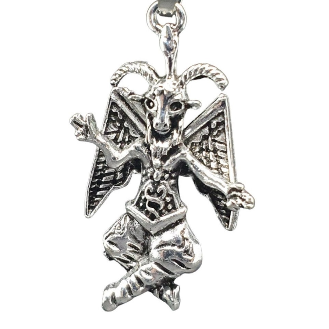 VENACOLY Satanische Halskette - Baphomet Anhänger 925 Sterling Silber