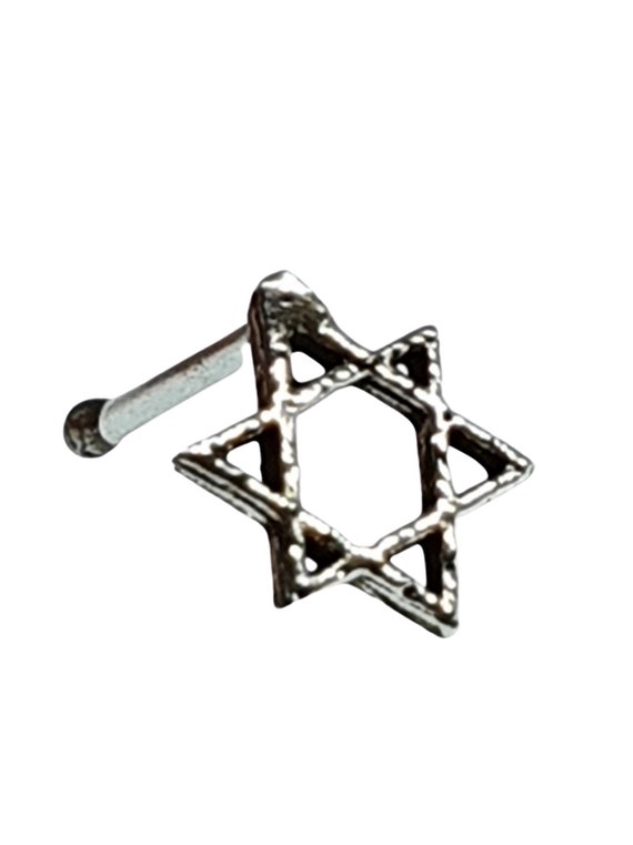 Star of David Nose Stud Piercing Mogen Shield of David 22g 0.6mm