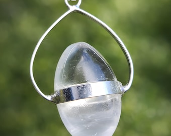 Shiva Lingam Pendant Clear Quartz Yoni Pendant Necklace Master All Healer Protection Jewellery & Boxed