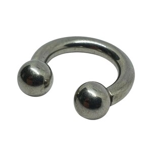 Prince Albert CBB Horseshoe 6 Gauge 4mm 25mm 8mm Balls 316L Steel Body Jewellery image 4