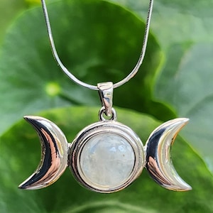 OHAYOO Hekate Halskette 925 Sterling Silber Triple Moon Goddess Halskette Hekate Anhänger Halskette Hekate Rad Halskette Hekate Amulett Schmuck Geschenke Für Männer Und Frauen (Hekate #1