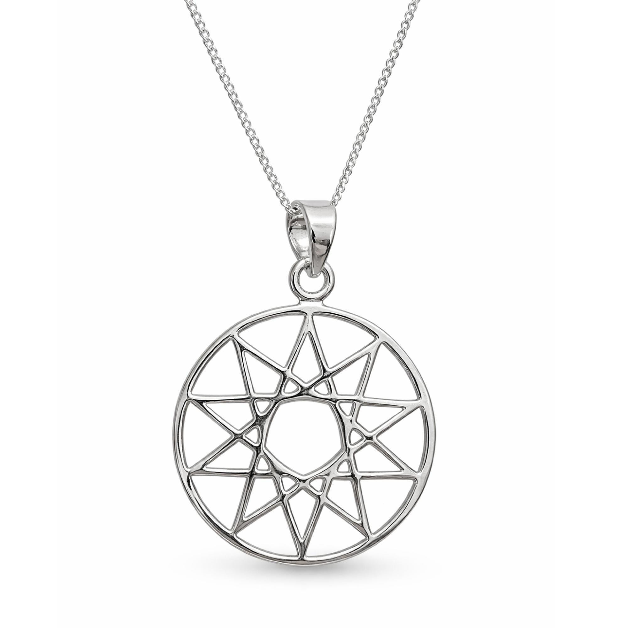 Unicursal Star Pendant 925 Sterling Silver Necklace Thelma Decagram ...