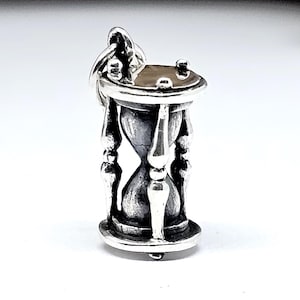 Sanduhr Charm Detaillierte 3d Sands of Time 925 Sterling Silber Boho Kleine Anhänger Boxed
