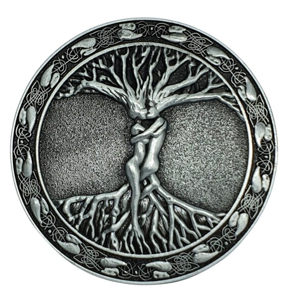 Belt Buckle Tree Of Life Ash Elm Odins Arsk & Embla Norse Celt Buckle Only Pewter Alloy Takes A 40mm Belt (Bn35)