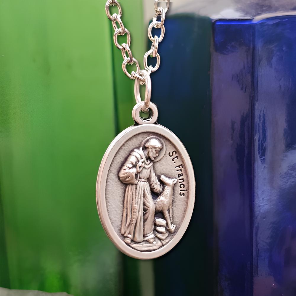 St Francis Assisi Pendant Pray for Us Rose Patron Saint Animals ...