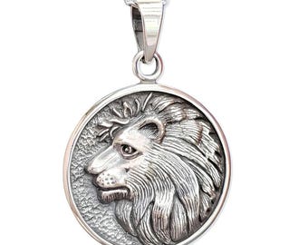 Lion of Judah Pendant 925 Silver Necklace Haile Selassie I Rastafari Spiritual Jewellery Boxed