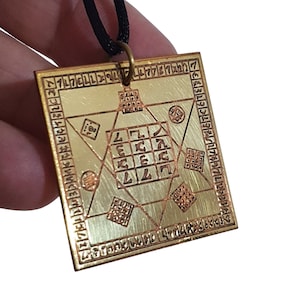 Psychic Protection Pendant Necklace Dr Dee&#39;s Brass Table Pendant Talisman Amulet Corded Solid Brass Pendant (bn32)