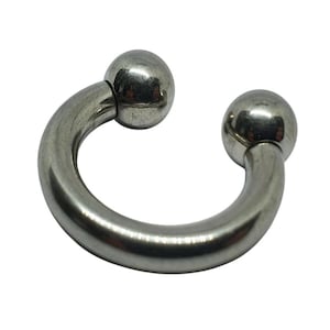 Prince Albert CBB Horseshoe 6 Gauge 4mm 25mm 8mm Balls 316L Steel Body Jewellery image 6