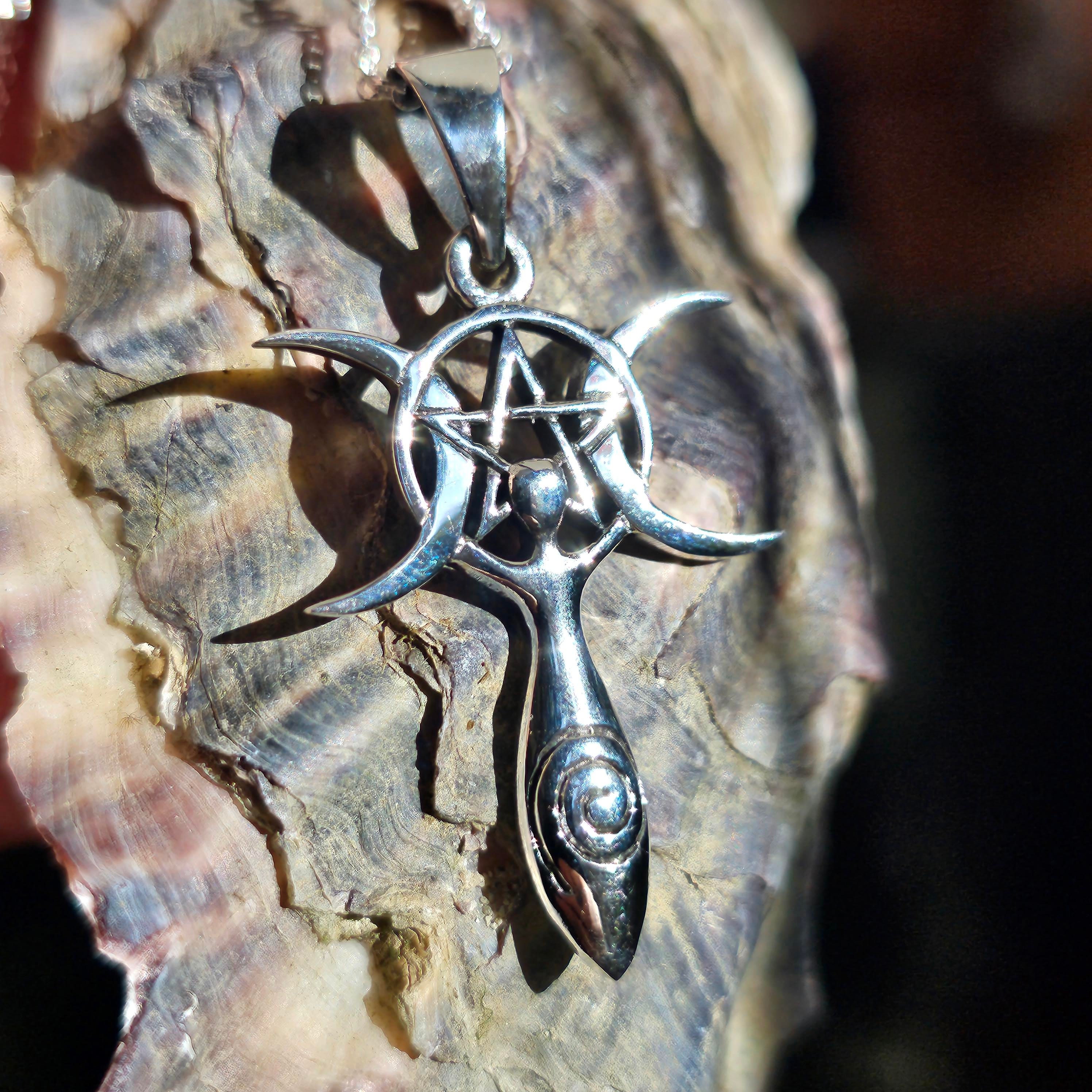 Diana Goddess Sterling Silver Pendant By Oberon Zell TPD1143