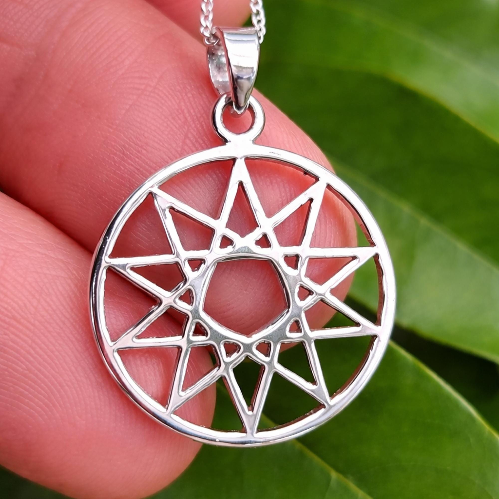 Unicursal Star Pendant 925 Sterling Silver Necklace Thelma Decagram ...