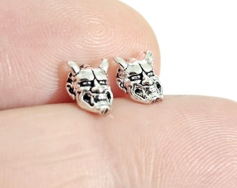 Boucles d'oreilles masque Hannya multicolores