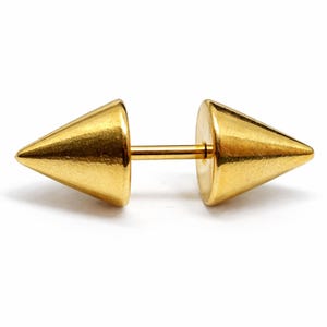 Dubbel guldspikad skivstång med dubbelkon 16 g (1,2 mm) förgyllda 316L piercingsmycken