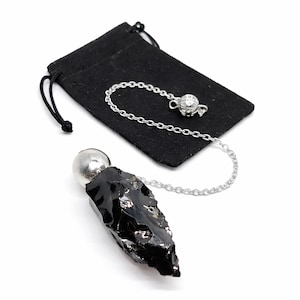 Obsidiaan Slinger Wichelroedeloper Healing Crystal Waarzeggerij Reiki Spirituele Ketting Filigraan Bol Natuurlijk