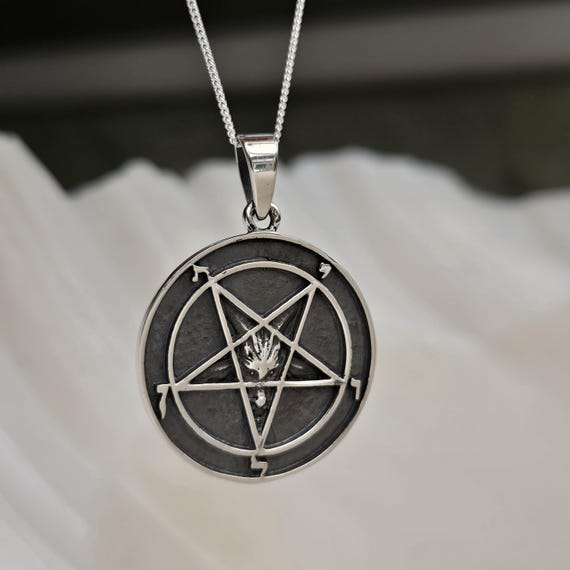 Collana Con Croce Baphomet Collana Con Ciondolo Rovesciato Inverto Collana Con Ciondolo Vintage Gotico Satanico Pagano Wiccan Druido Occulto