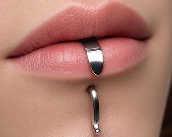 Lippenmanschette Labret-Ring aus Sterlingsilber, 16g, Tribal Gothic Alternative Medium Piercing Schmuck Statement