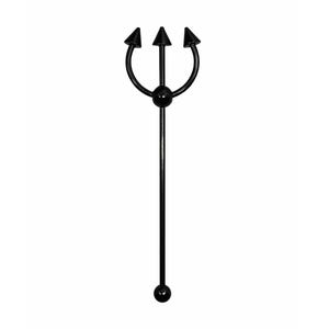 Black Trident Scaffold Piercing Fork Earring Industrial 14g (1.6mm) 316L Steel Statement Body Jewellery image 11