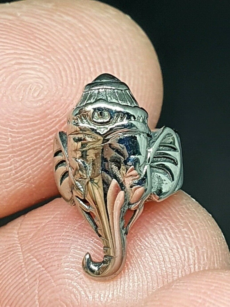 Elephant Hindu Dreadlock Bead Dread Hair Braid Beard Bead 8.5mm Hole Stainless Steel Bead Ganesha Ganesh Not Alloy Real Steel