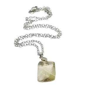 Golden Angel Hair Pendant Necklace Rutile Archangel Smoky Quartz Freeform Gemstone Crystal Unique Pendant 18&quot; Plated Chain - Boxed (Rpqsm3)