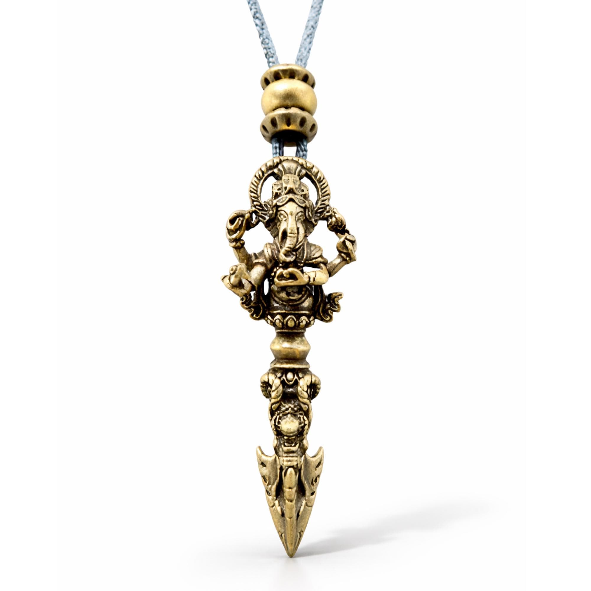 Ganesh Phurba Bronze Pendant Vajra Dorje Necklace Stake Protection