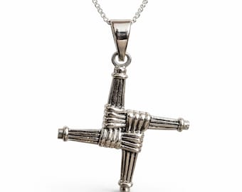 St Brigid's Cross Pendant 925 Silver Goddess 20" Chain Necklace Ireland Kildare Jewellery Boxed