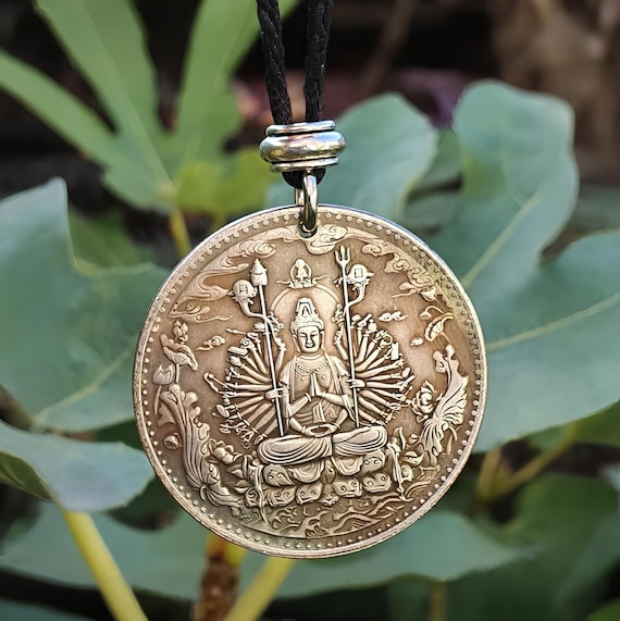 Gold Sheen Obsidian Goddess Quan Yin Pendant Gold Sheen Obsidian Goddess Quan Yin Pendant