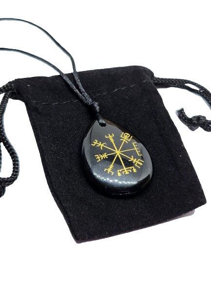 バイキング ヴェグヴィシル オブシディアン コンパス ペンダント