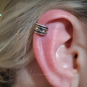 Ear Cuff Oxide Vintage 925 Sterling Silver Celtic Infinity Knot Earring Helix Orbital New Bohemia Jewellery Ethnic Alternative Cuff (Bs4l2)