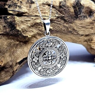 Collana Con Ciondolo Loto In Argento Sterling 925 - Gioiello Yoga E Spiritualità Per Donne, Catena 45 Cm