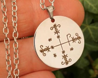 Papa Legba Pendant Loa Veve Hoodoo Rootwork Voodoo Talisman Amulet Necklace Jewellery Boxed