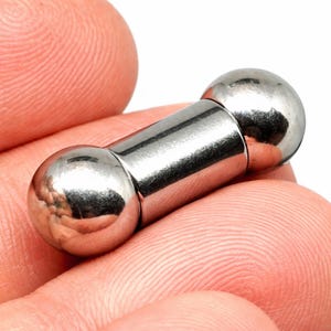 Barre Prince Albert, calibre 0 (8 mm), boules de 10 mm, piercing en acier chirurgical, bijou de corps