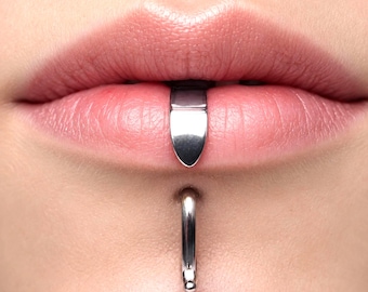 Lip Curl Labret Cuff Lippy Large 925 Silver Alternative Piercing Body Jewellery Boxed