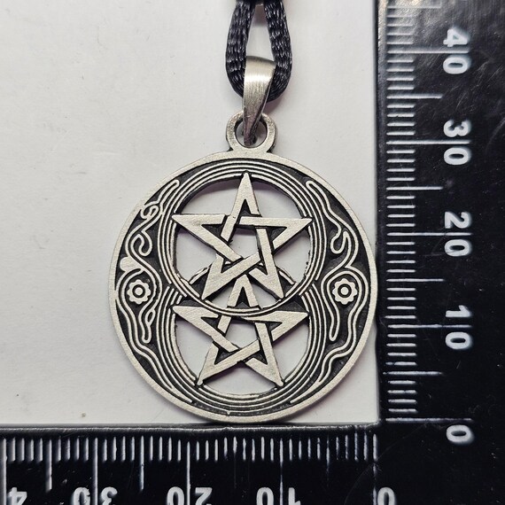 Collana Con Perline, Ciondolo A Forma Di Luna, Pentagramma E