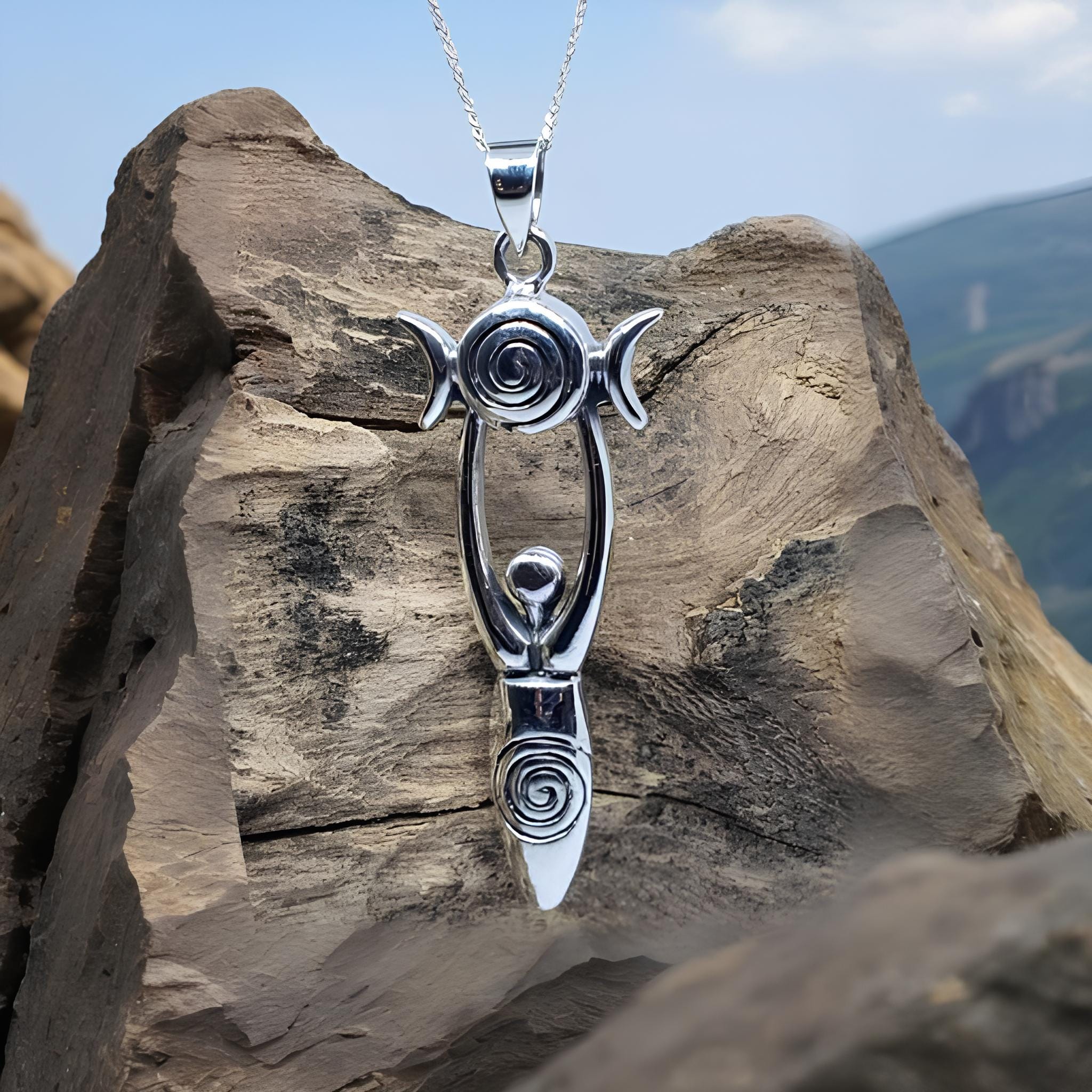 Diana Goddess Sterling Silver Pendant By Oberon Zell TPD1143