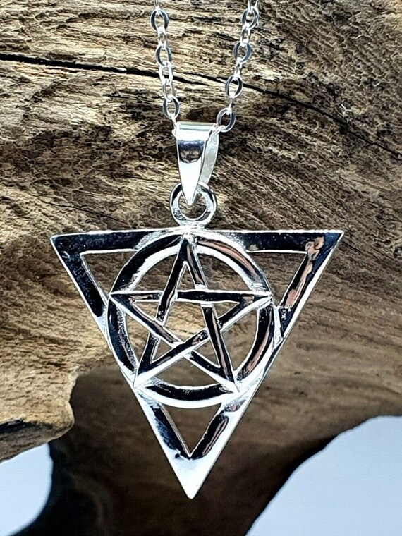 Sterling Silver 1st Degree Pentacle Pentagram Pendant Wicca