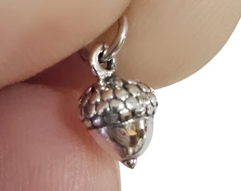 Ciondolo Piccolo Ghianda In Argento Sterling .925 X1 Ciondoli Ghiande E Alberi D - Foto 5