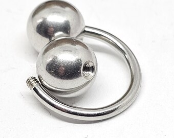 Hufeisenpiercing 14 Mm Kugeln 35 Mm CBB 00 Stärke (10 Mm) 316L Stahl