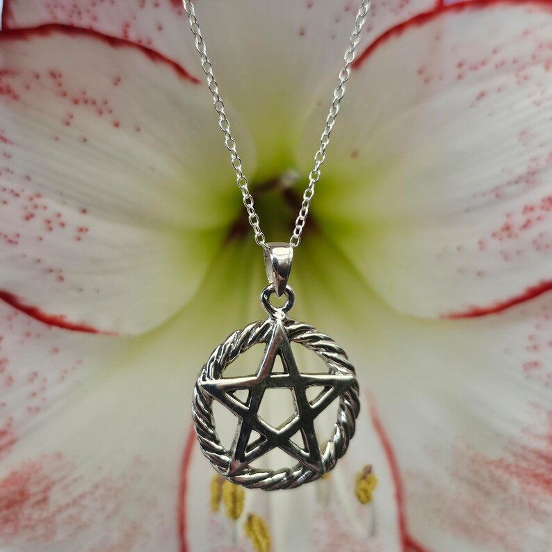 Pentacle Celtic Necklace Pendant Celestial 925 Sterling Silver Earth ...
