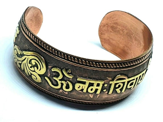 MLD_Om Namah Shivay Water Resistant Guaranteed Gold And Black Plated Finish  Bracelet Kada For Men &