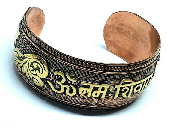 MLD_Om Namah Shivay Water Resistant Guaranteed Gold And Black Plated Finish  Bracelet Kada For Men &