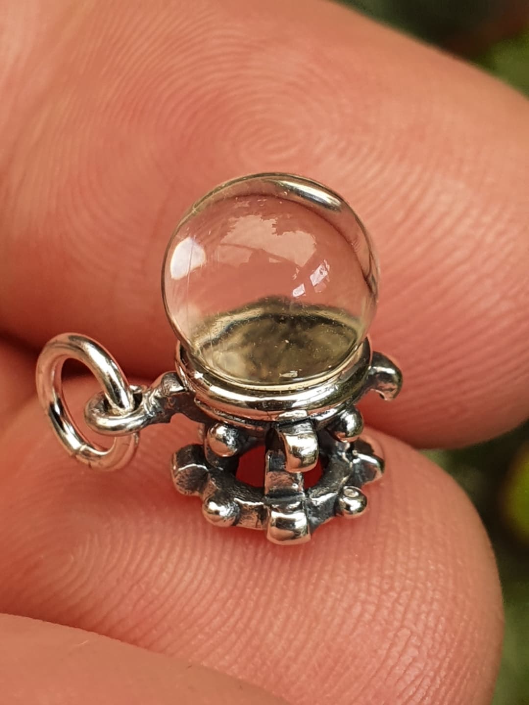 Crystal Ball Charm Quartz 925 Sterling Silver Charm Silver Etsy UK