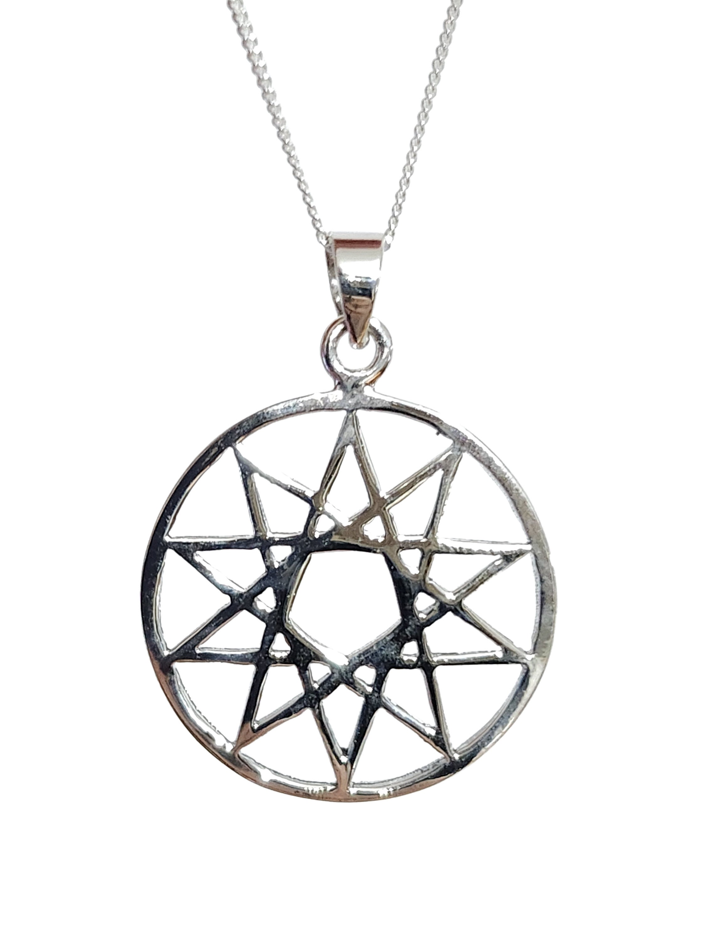 Unicursal Star Pendant 925 Sterling Silver Necklace Thelma Decagram ...