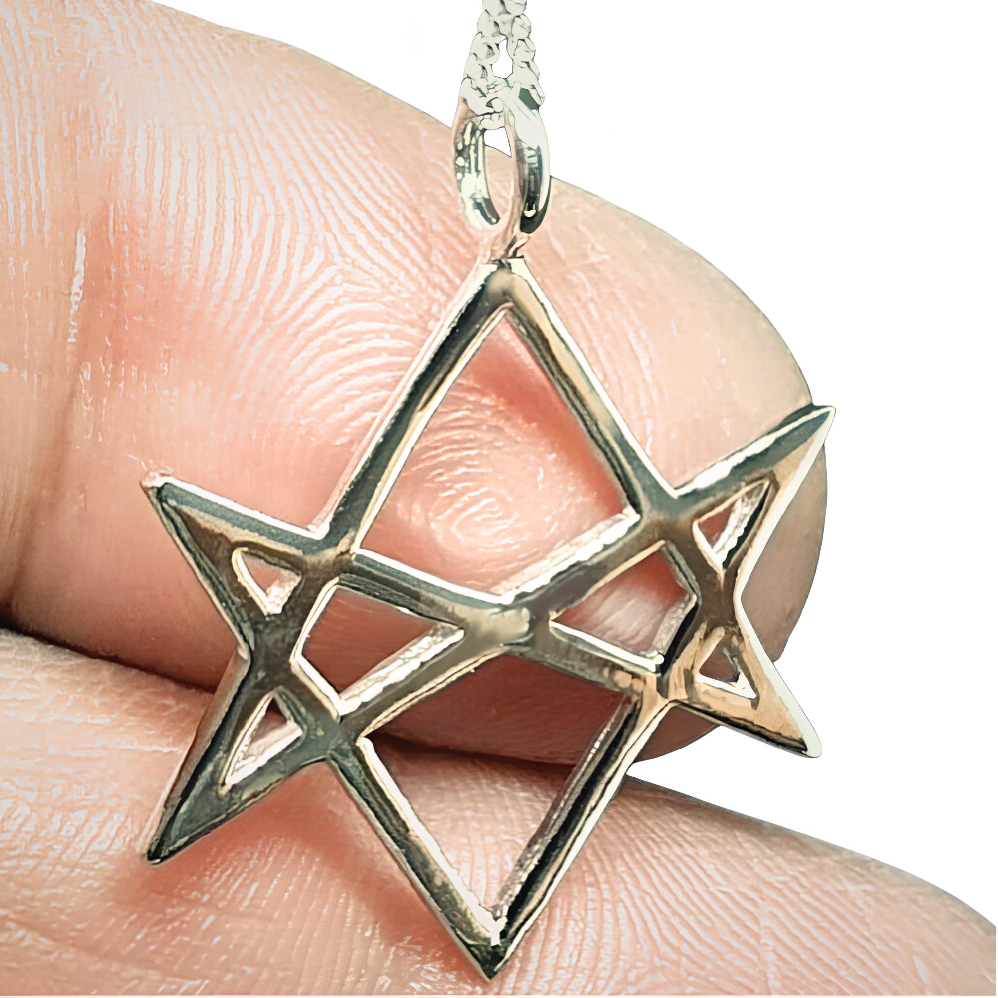 Hexagram Pendant Necklace Unicursal 925 Sterling Silver