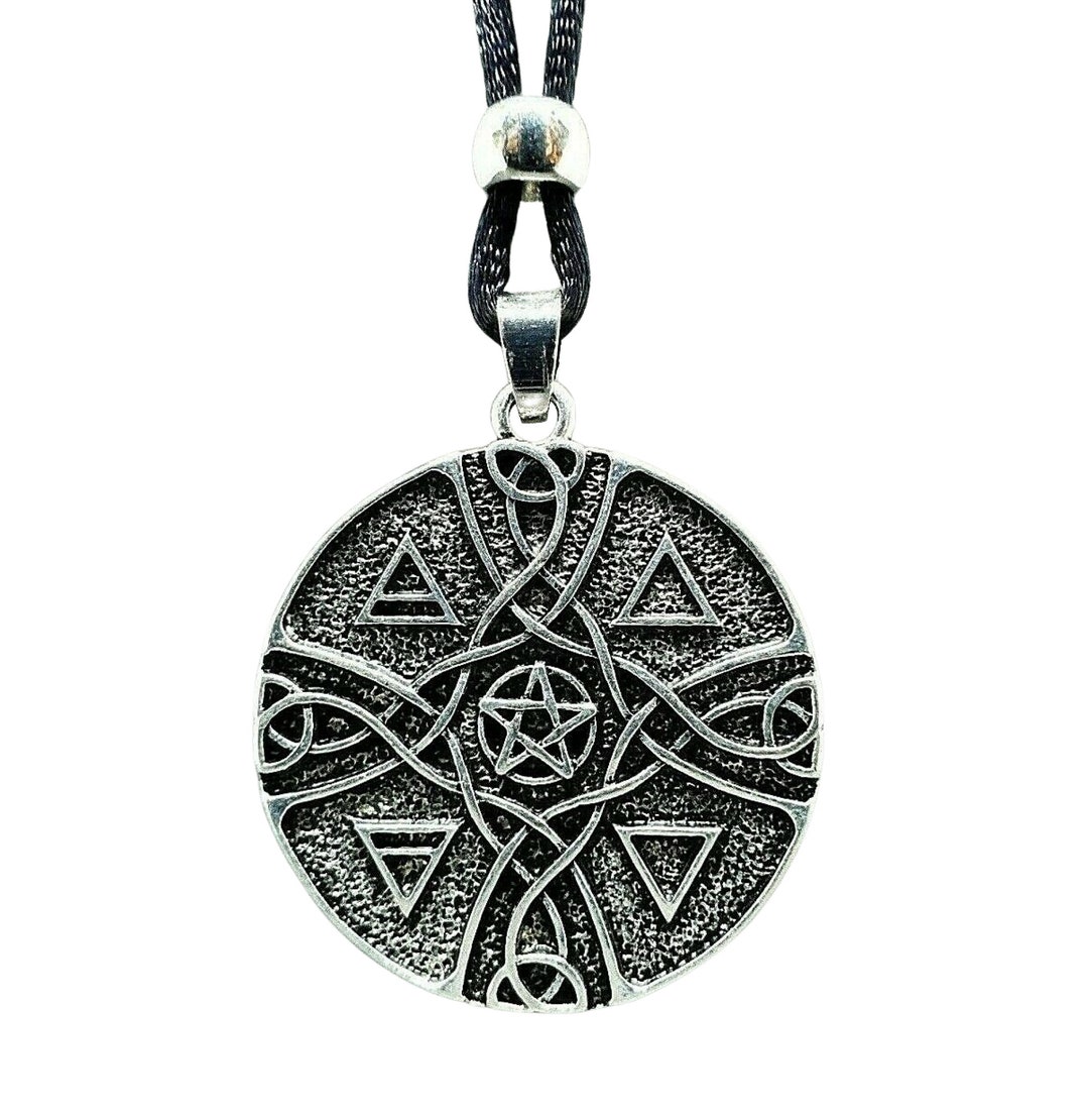 Pentacle of the Elements Necklace Pewter Pendant Earth Air Fire Water ...