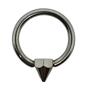 Spiked Ring Hoop Piercing CBR Captive Ring 10mm 14g (1.6mm) g23 Titanium Piercing Ring Hexagonal Nut with Spike Unique Strong Clip (sbL5)