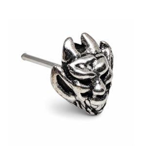 Sterling Silver Pixie Imp Devil Nose Stud Gothic Witch Alternative 22G L Bendable Jewelry