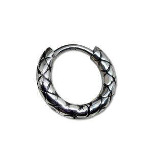Snake septum ring 925 sterlingzilver Huggie Clicker Cross slangenleer ontwerp 18 gauge oorbel Helix scharnierende 12 mm buitenste ring sieraden
